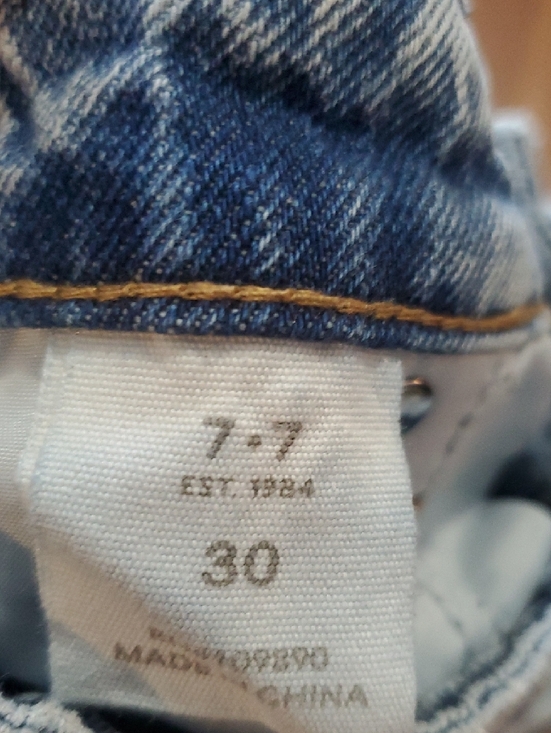 7 For All Mankind Light Wash Blue Wide Leg Jeans - Picture 5 of 6